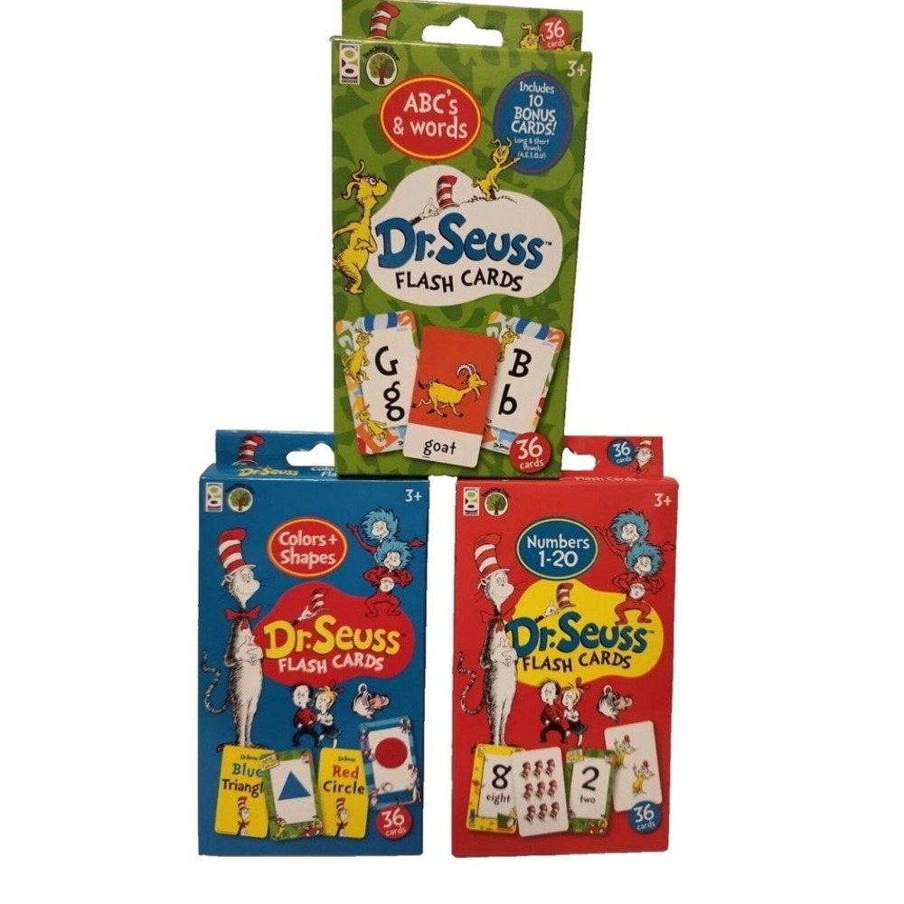 Dr. Seuss Learning Flash Cards: ABC's & Words/Colors & Shapes/Numbers - Lot of 3